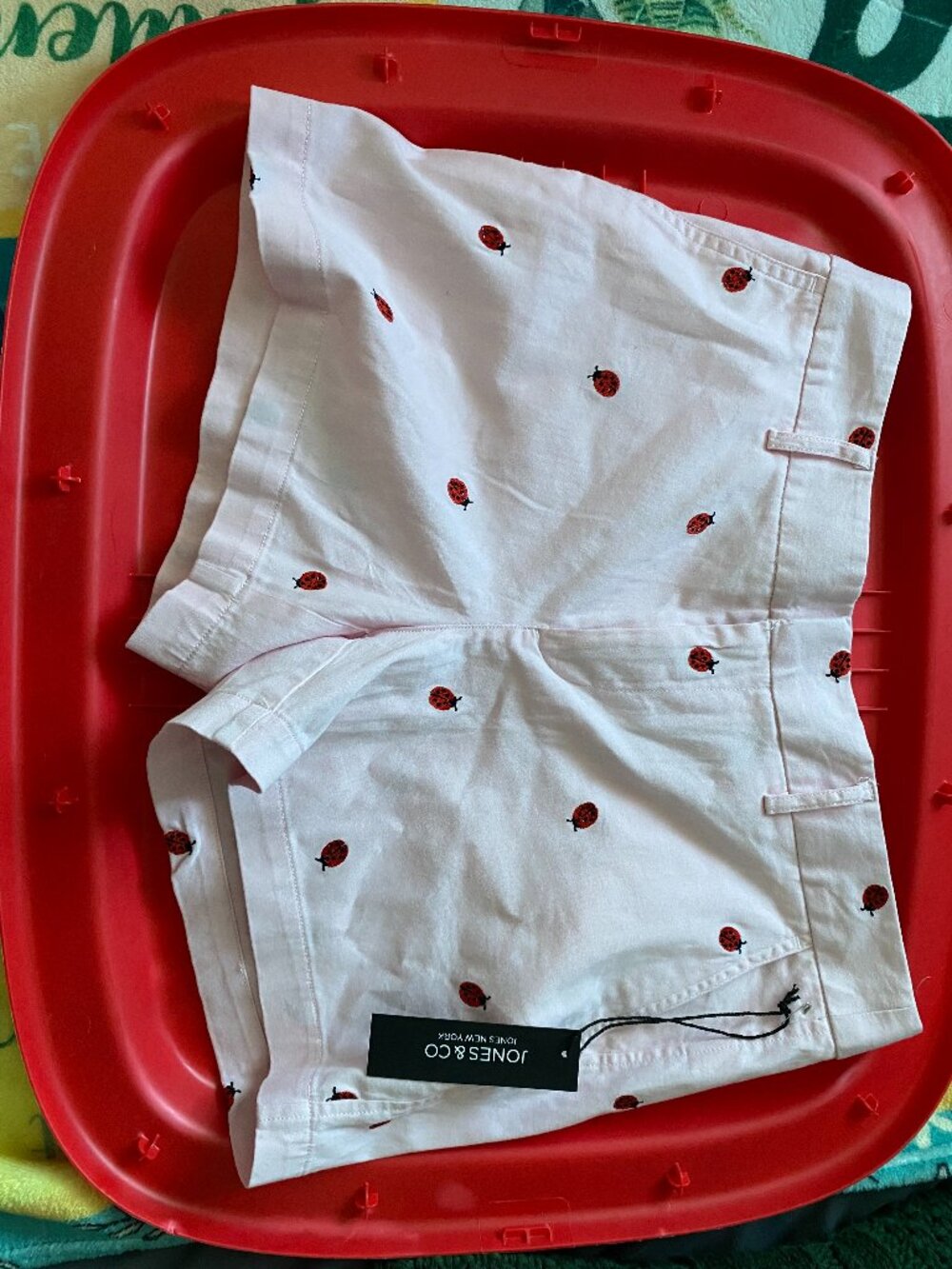 NWT Jones & Co White Ladybug Print Shorts | Size 8